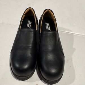 Mellow Walk Dream Fit Comfort Black Slip-On Steel Toe Shoes Size 8D